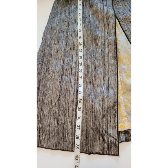 Anthropologie BURNING TORCH Women's Metallic Raw Silk Beaded Duster/Jacket P/SML - Picture 12 of 12